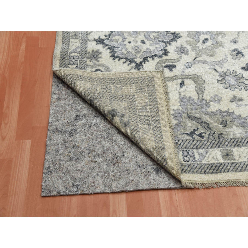 Ivory 100% Wool Anatolian Design Oushak Hand Knotted Oriental Rug, 8'2"x10'5"