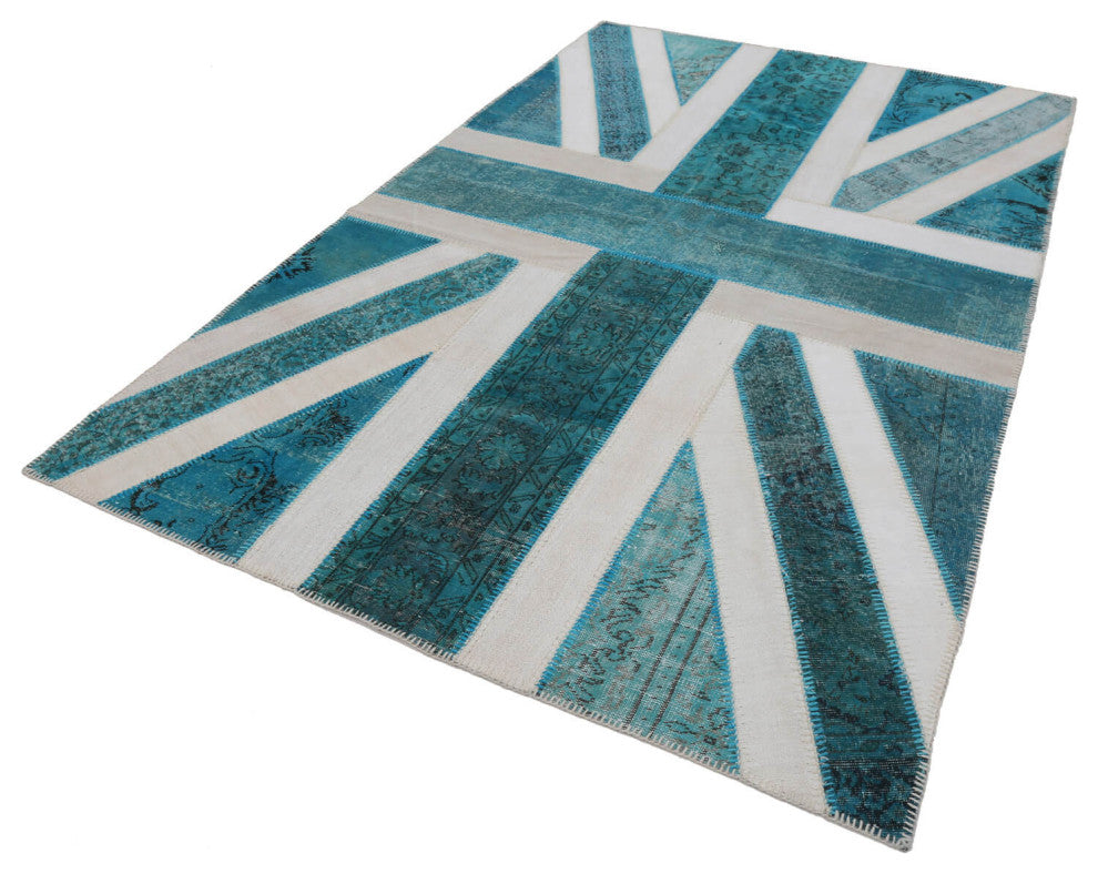 Rug N Carpet - Hand-knotted Oriental 6' 3'' x 9' 11'' Flag Patchwork Rug