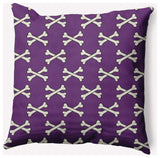 20" x 20" Cross Bones Indoor/Outdoor Polyester Throw Pillow, Amethyst