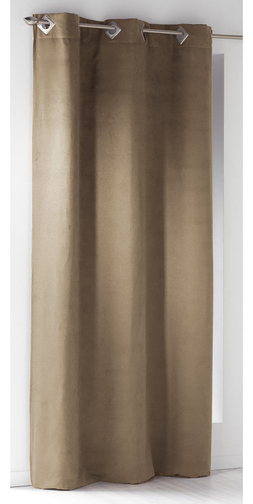 Luxurious Suede Window Curtain - Elegant Soft Texture Drapery, 95x55 Inches, Sand, 1 Panel