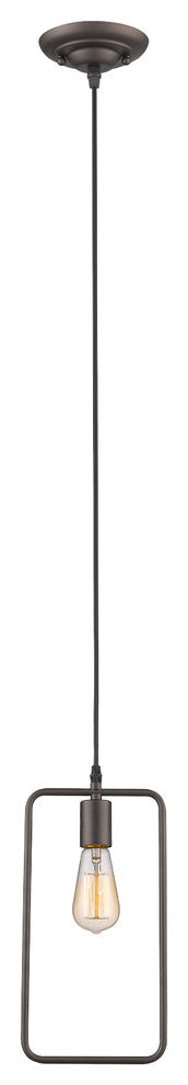 Ironclad 1-Light Rubbed Bronze Ceiling Mini Pendant 7"