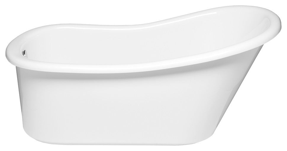 Malibu Glass Oval Soaking Bathtub 60x29x27 Biscuit