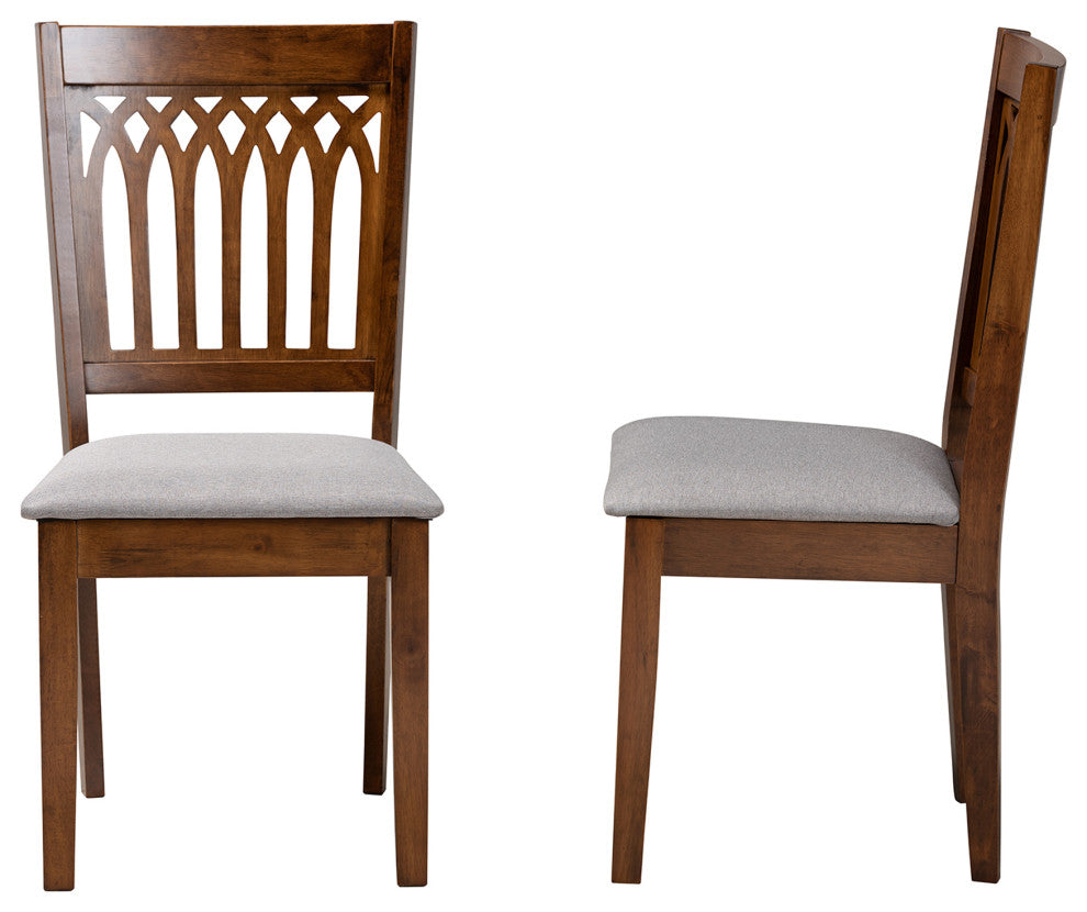 Marsala Modern Collection, Gray/Walnut Brown, Dining Chair