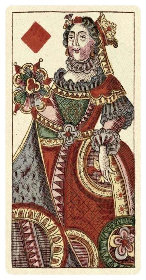 "Queen of Diamonds (Bauern Hochzeit Deck)" Paper Art, 20"x38"