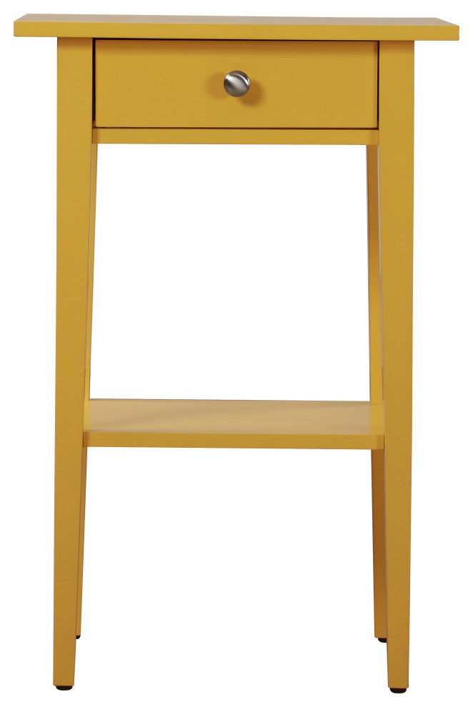 Glory Furniture Dalton 1 Drawer Nightstand in Yellow