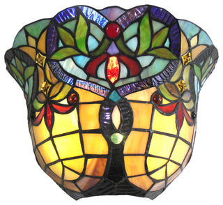 CHLOE Lighting BERTRAM Tiffany-style 1 Light Victorian Indoor Wall Sconce 12"