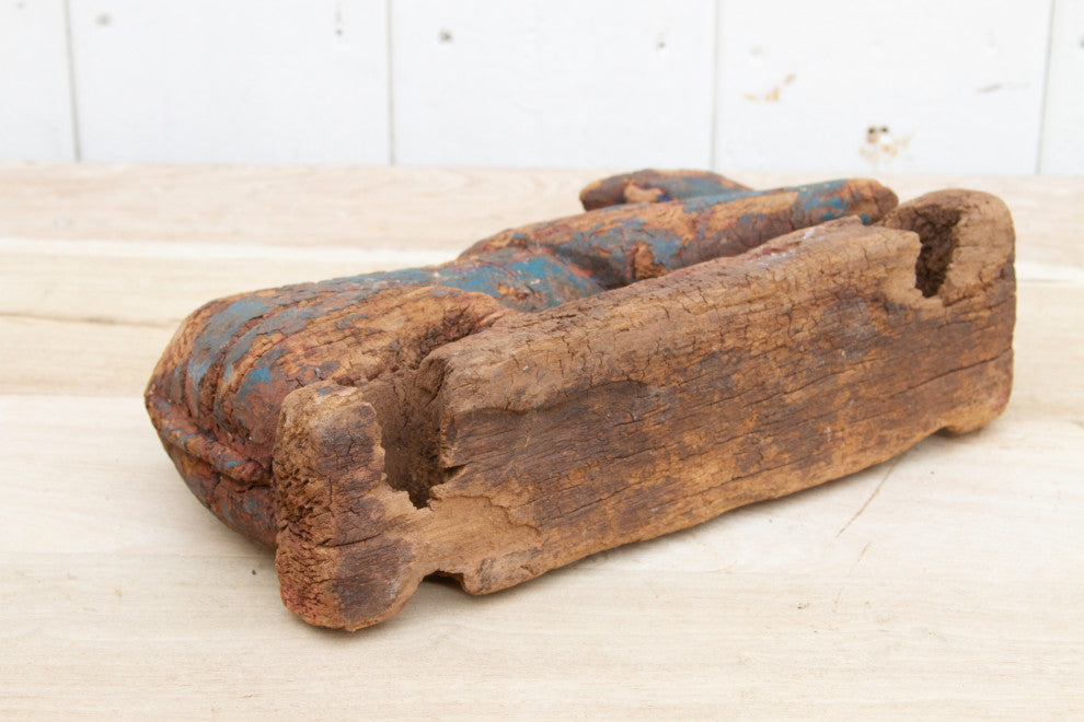 Ancient Indian Wooden Nandi Figure