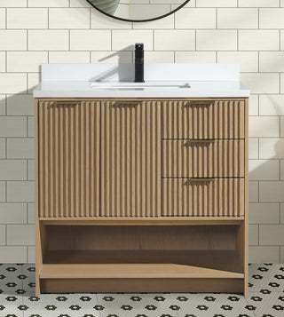 Ari Kitchen and Bath San Diego Bath Vanity, Oak, 36", Freestanding