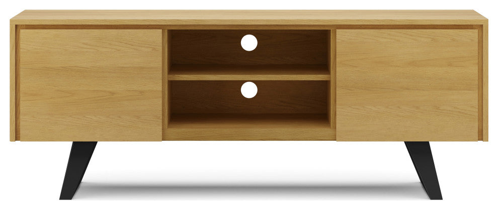 Lowry SOLID ACACIA WOOD TV Media Stand For TVs up to 70 inches, Oak