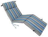 72"X24" Patterned Polyester Outdoor Chaise Lounge Cushion, Sovaro Denim