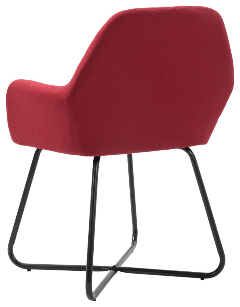 vidaXL Dining Chairs 2 pcs Wine Red Fabric