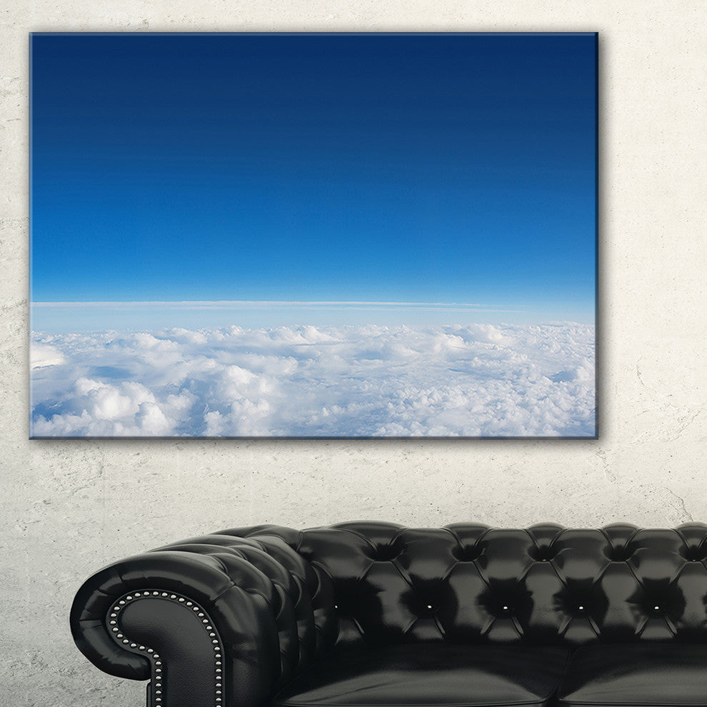 "Puffy Clouds Above View" Extra Large Wall Art Landscape, 1 Panel, 60"x28"
