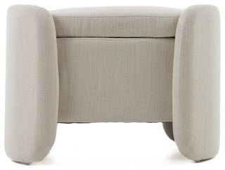 Modrest Erin Modern Cream Fabric Storage Ottoman