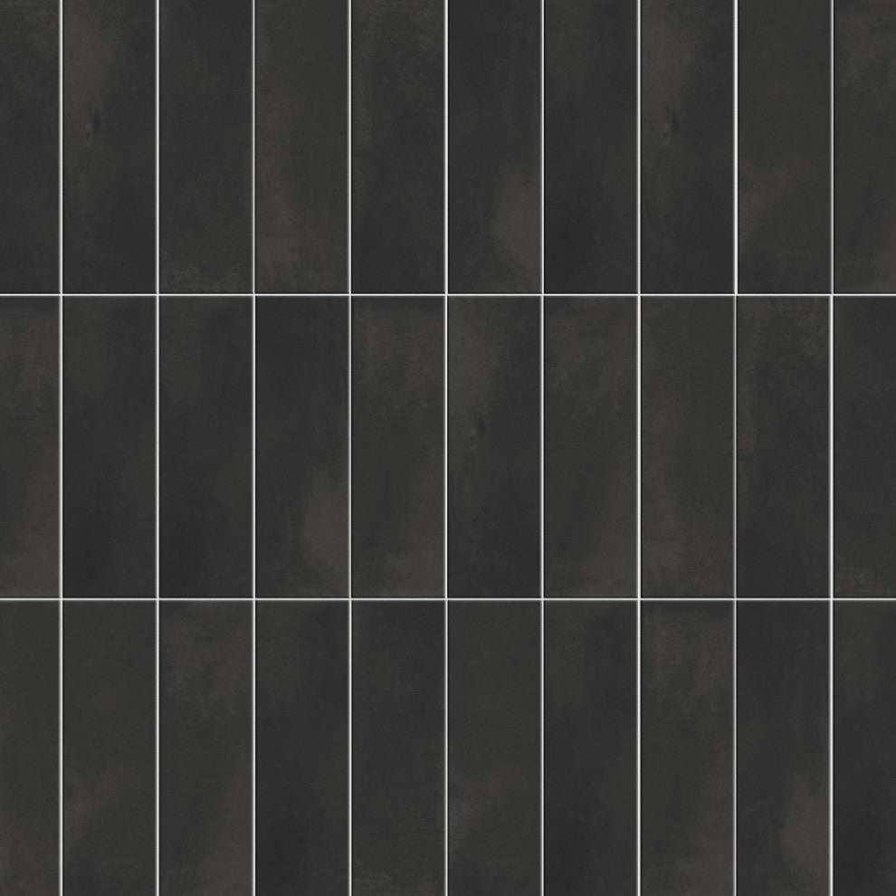 Coco Matte 2" x 5-7/8" Porcelain Floor and Wall Tile, Blk Hat