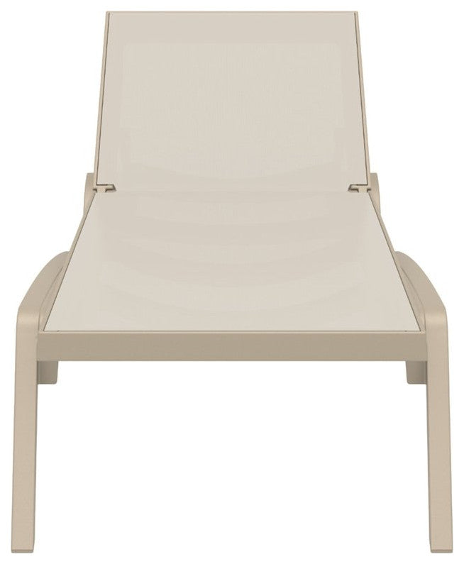 Compamia Pacific Sling Chaise Lounge Taupe Beige Finish