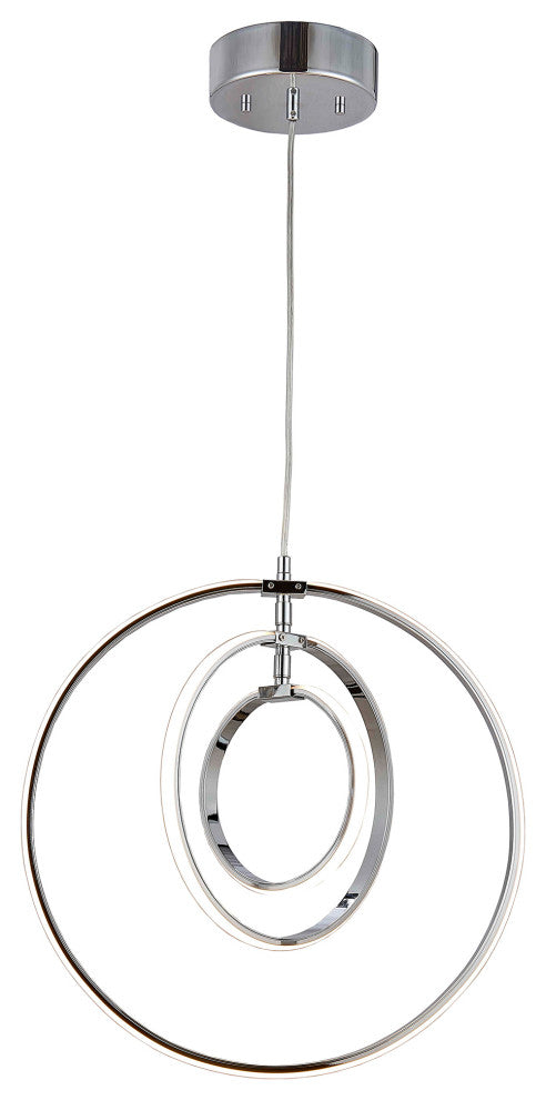 3-Light LED Pendant Light in Chrome Finish