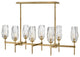 Hinkley Ana Eight Light Linear Chandelier 38256HB