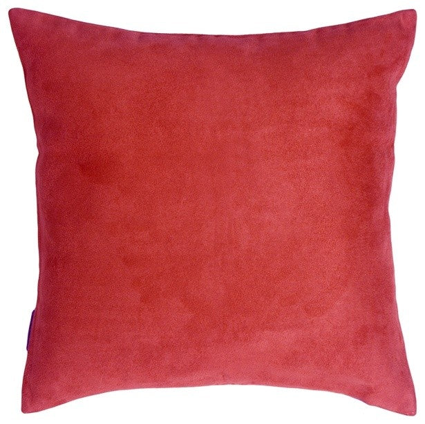 Pillow Decor - 18 x 18 Royal Suede Red Throw Pillow