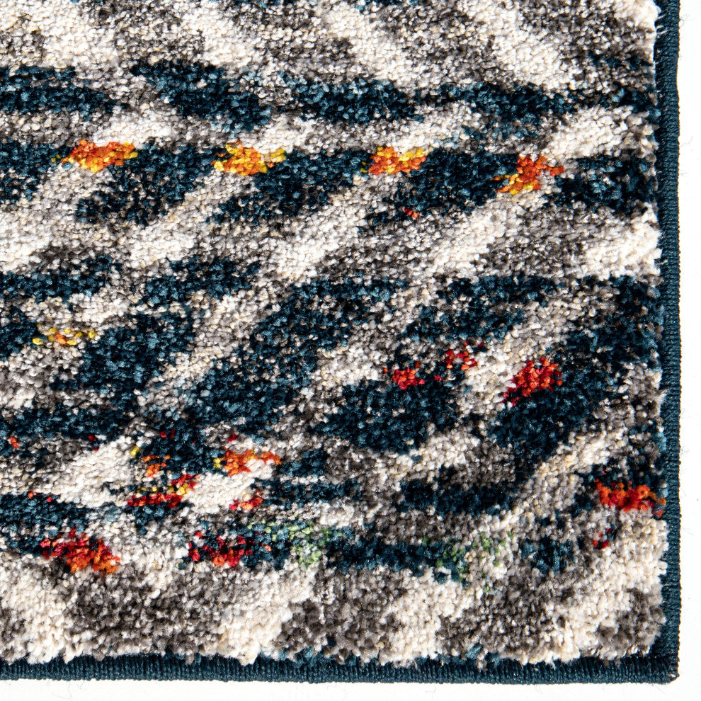 Orian Gemstone Mingled Dark Blue Area Rug 5'3" x 7'6"