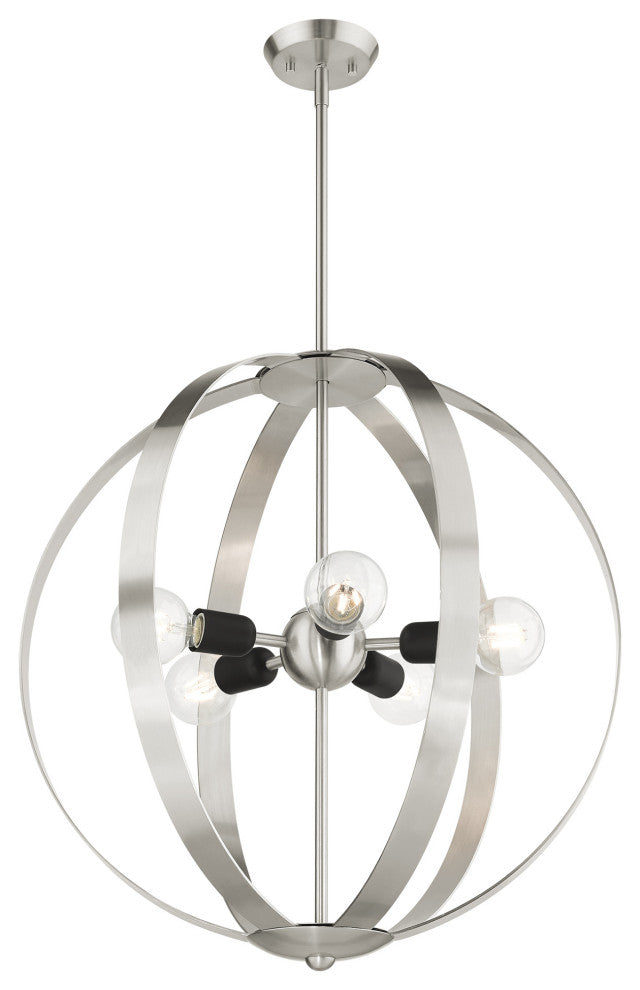 Brushed Nickel Industrial, Modern, Nostalgic, Rustic, Loft Chandelier