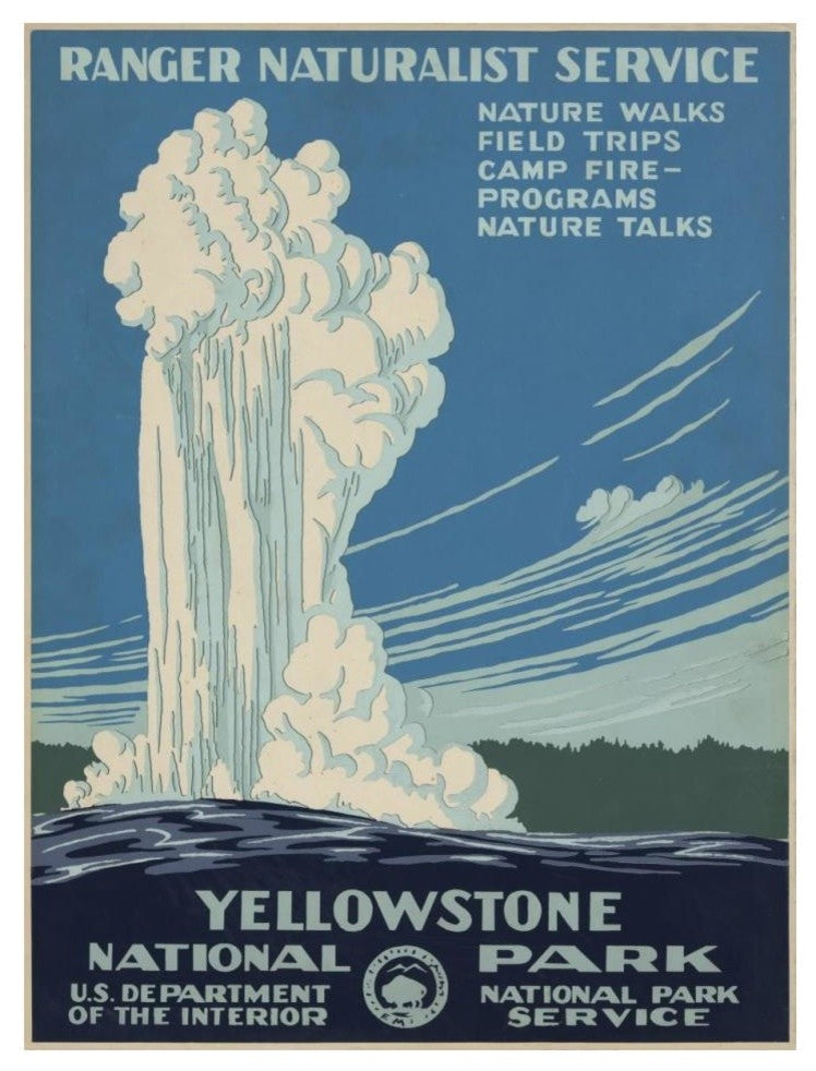 "Yellowstone National Park, ca. 1938" Paper Art, 14"x18"