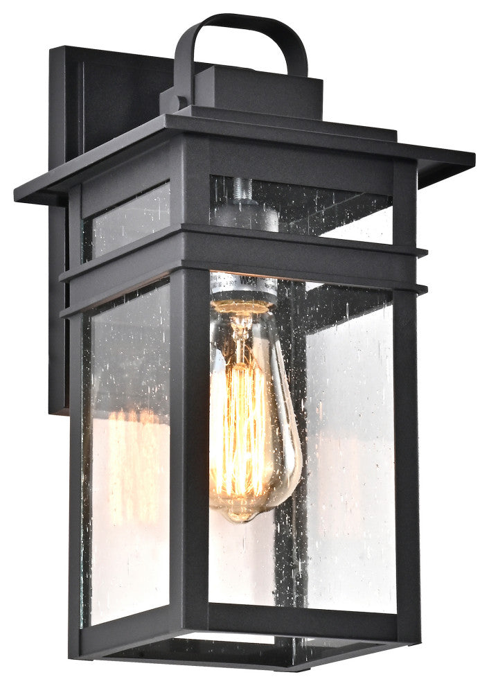 CHLOE Lighting Brian Transitional 1-Light Textured Black Outdoor Wall Sconce