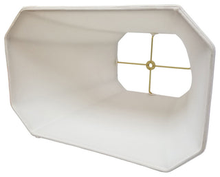 Royal Designs Rectangle Cut Corner Lamp Shade, Linen White, 6.5x12x10