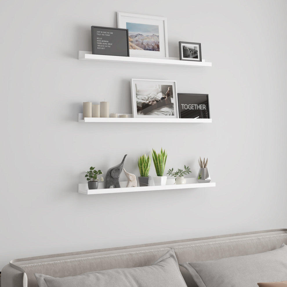 Welland Floating Shelves Wall Mounted Wall Shelves Set of 3, 36"