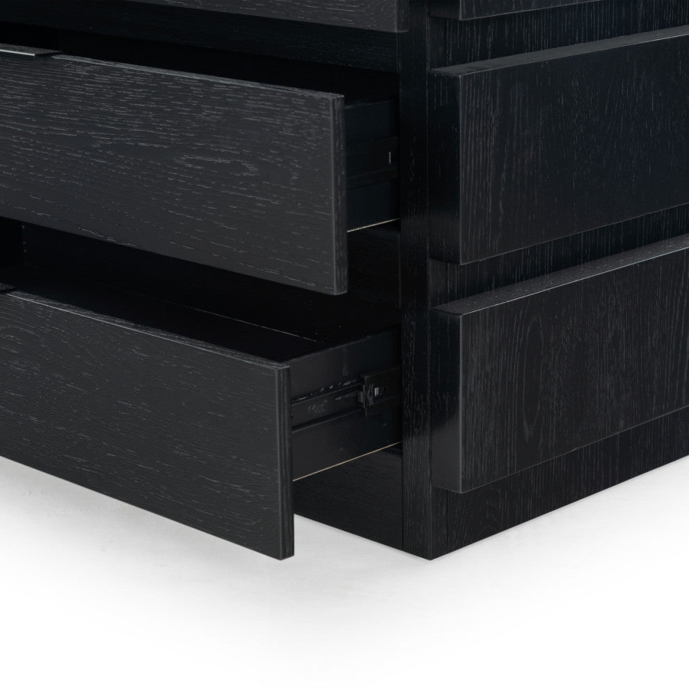 Safavieh Couture Titus 3 Drawer Stacked Chest, Black