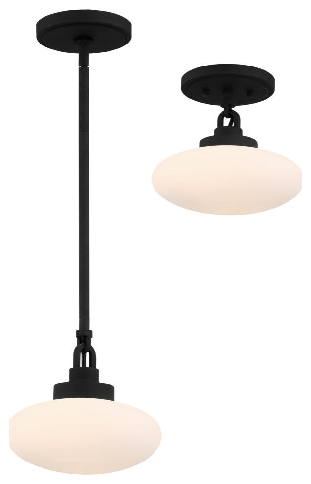 Crystorama PKR-B8501-BF, 1-Light Pendant, Black Forged
