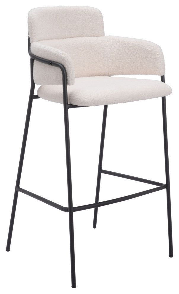 Marcel Barstool (Set of 2) Cream