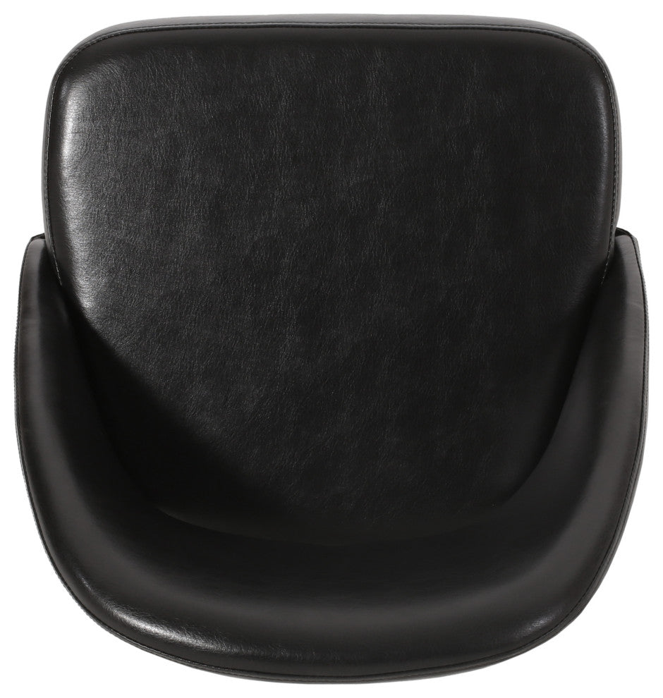 Odum Abbeville Contemporary Open Back Dining Chairs (Set of 2), Midnight + Gun Metal