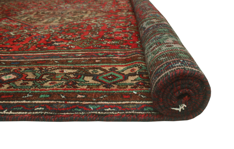 Fine Vintage Distressed Manizheh Red Runner