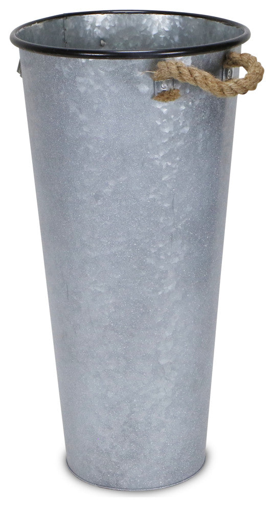Rope Handle French Metal Planter, 27.5", 22"