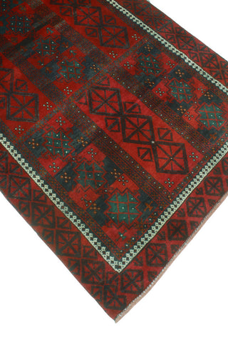 Fine Vintage Distressed Bekzod Red/Burgundy Runner, 3'7 x 7'10