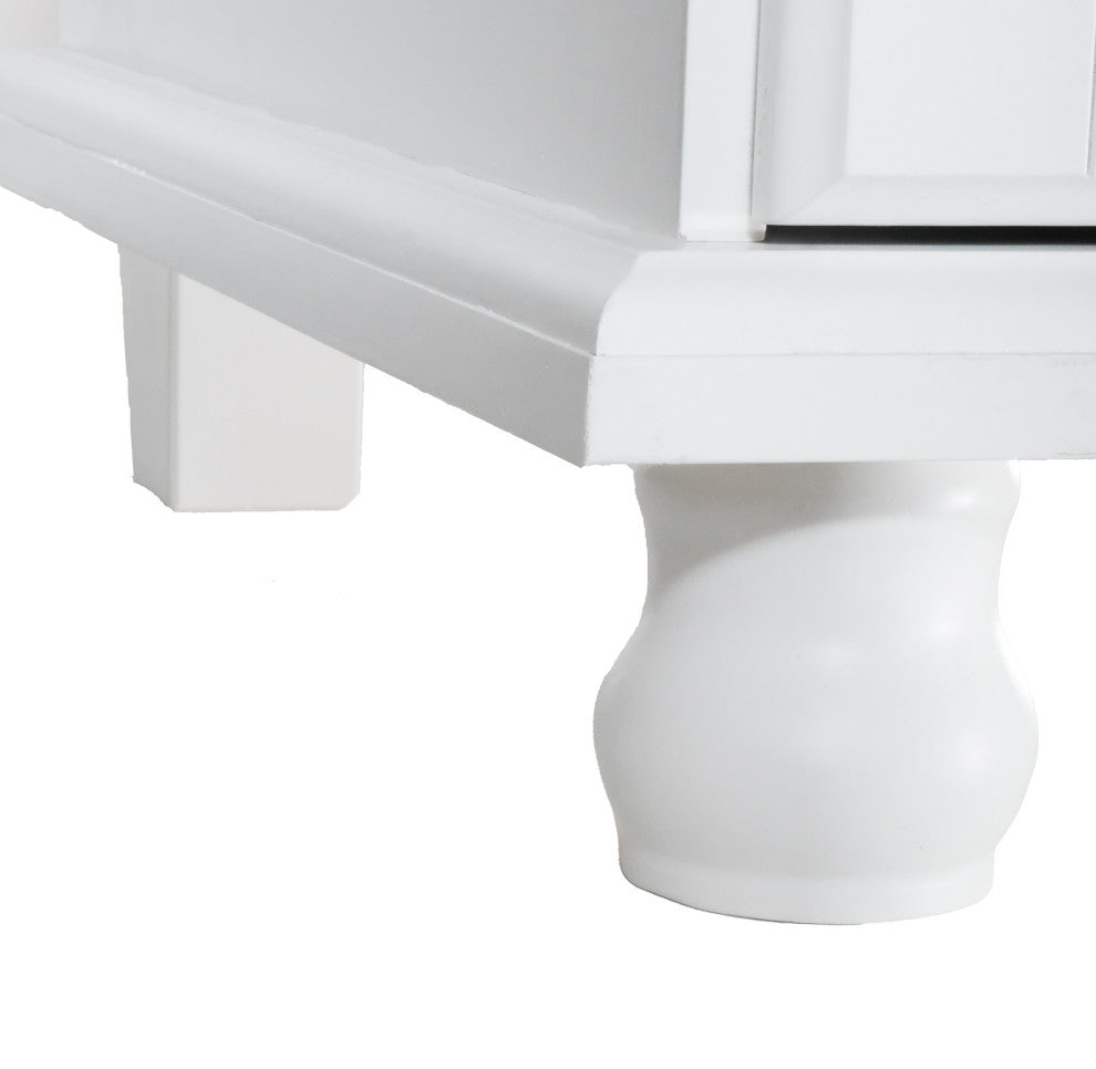 100% Solid Wood Kyle 4-Door Wardrobe, White