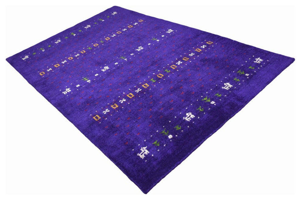 HAND KNOTTED LOOM SILK ECO-FRIENDLY RUGS-8'x10',Rectangle,Purple,Contemporary
