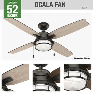Hunter Fan Company 52" Ocala Noble Bronze Ceiling Fan With Light