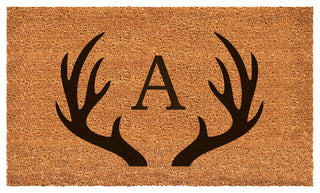 Calloway Mills Antler Monogram Doormat, 24"x48", Letter A