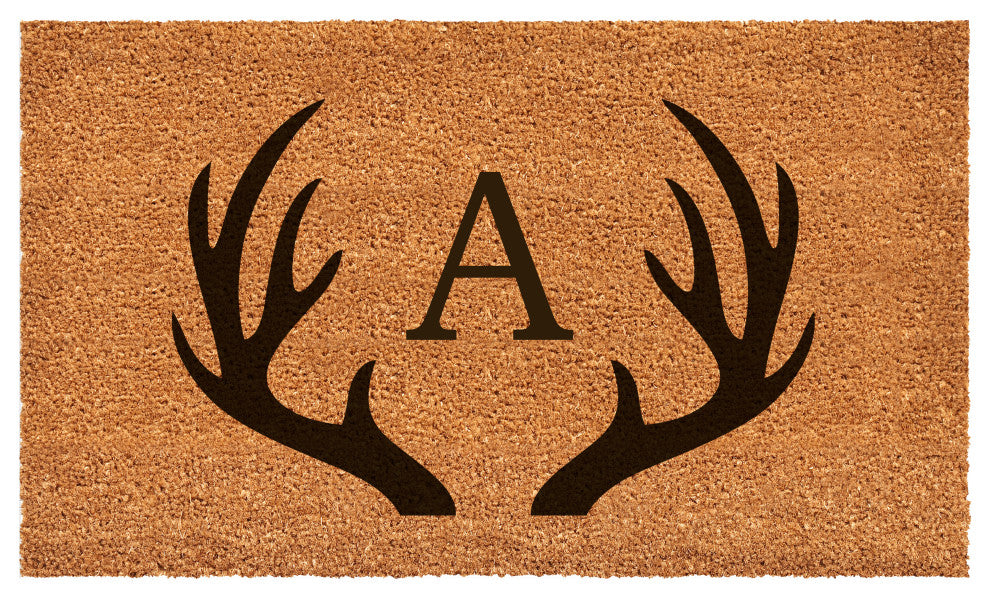 Calloway Mills Antler Monogram Doormat, 24"x48", Letter A