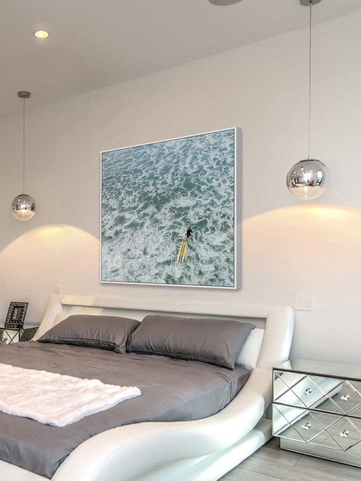 "Choppy Waters" Floater Framed Painting Print on Canvas, 48"x48"