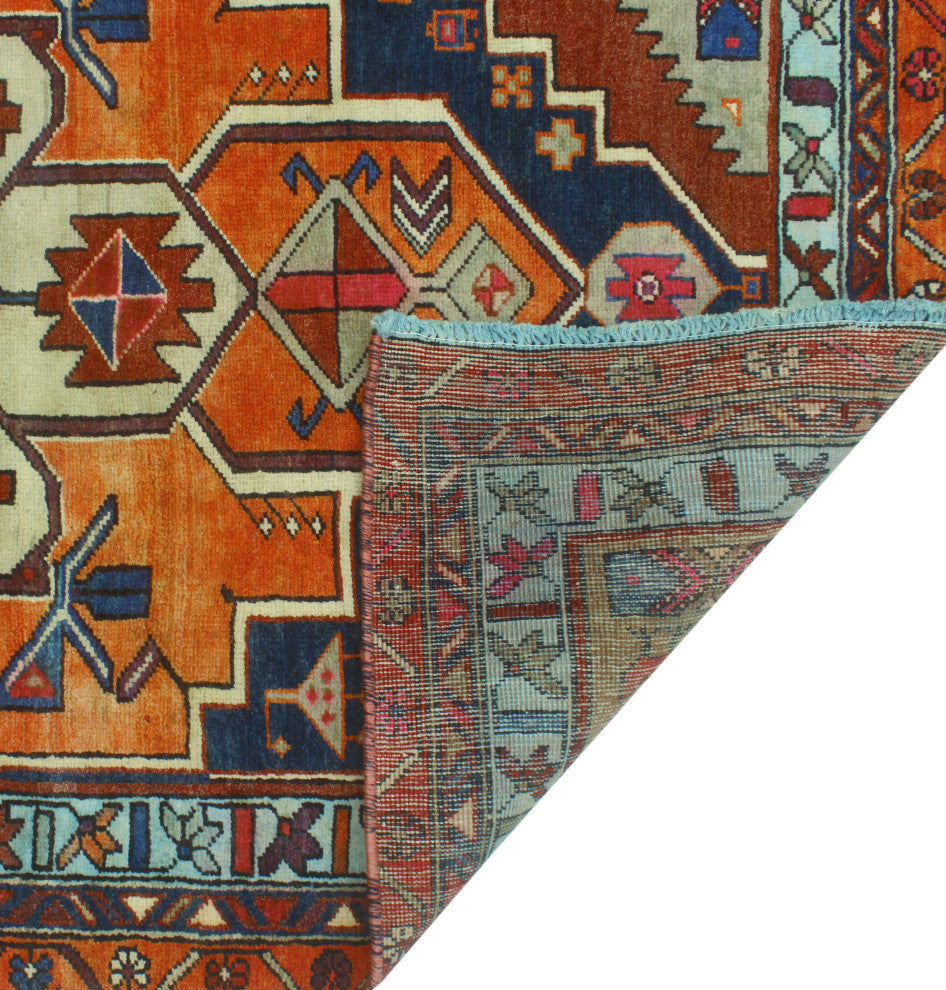 Fine Vintage Distressed Zouhir Rust/Light Blue Runner, 3'8x10'10