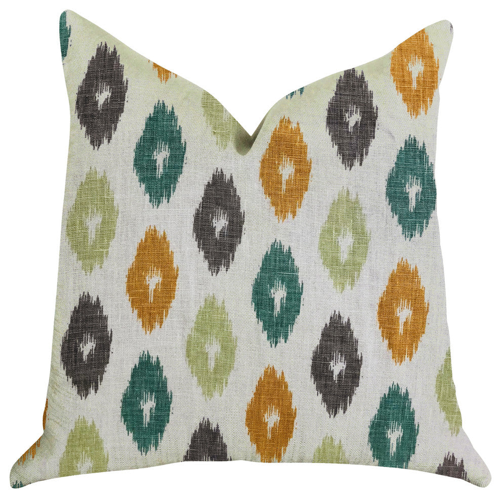 Wild Ingrid Ikat Multi Color Luxury Throw Pillow, 20"x26" Standard
