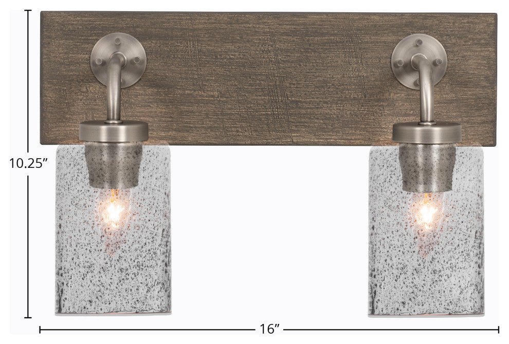 Oxbridge, Bath Bar, Graphite & Painted Distressed Metal, 4" Smoke Bubble