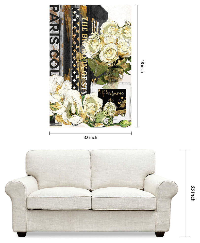 "Big Book of Style" Frameless Free Floating Tempered Glass Panel Graphic Art