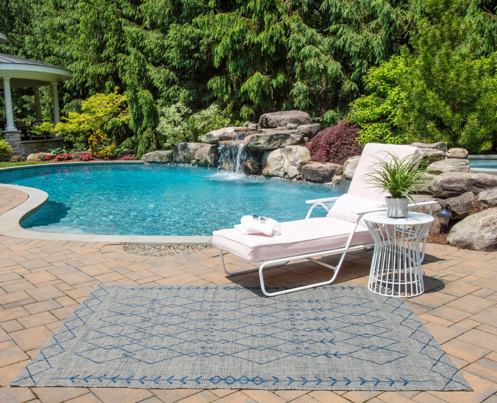 Novogratz by Momeni Villa Polypropylene Indoor Outdoor Rug, Gray, 9'3"x12'6"