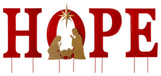 32"H Lighted Metal HOPE Yard Stake or Standing Decor or Wall Decor