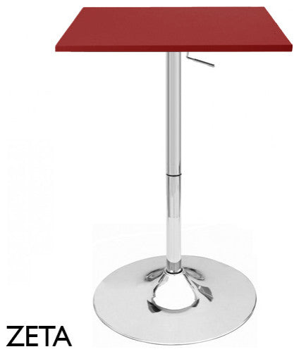 Set of 2 Modern Home Zeta Contemporary Adjustable Height 24" Bar Table - Polish