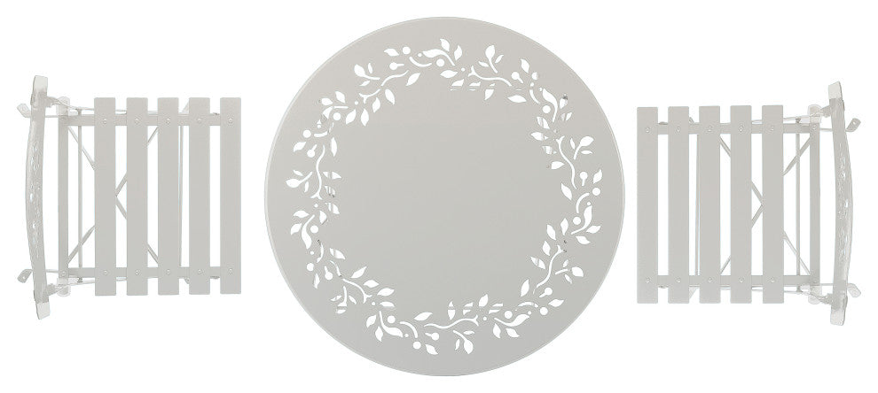 Metal 3-Piece Bistro Set, White