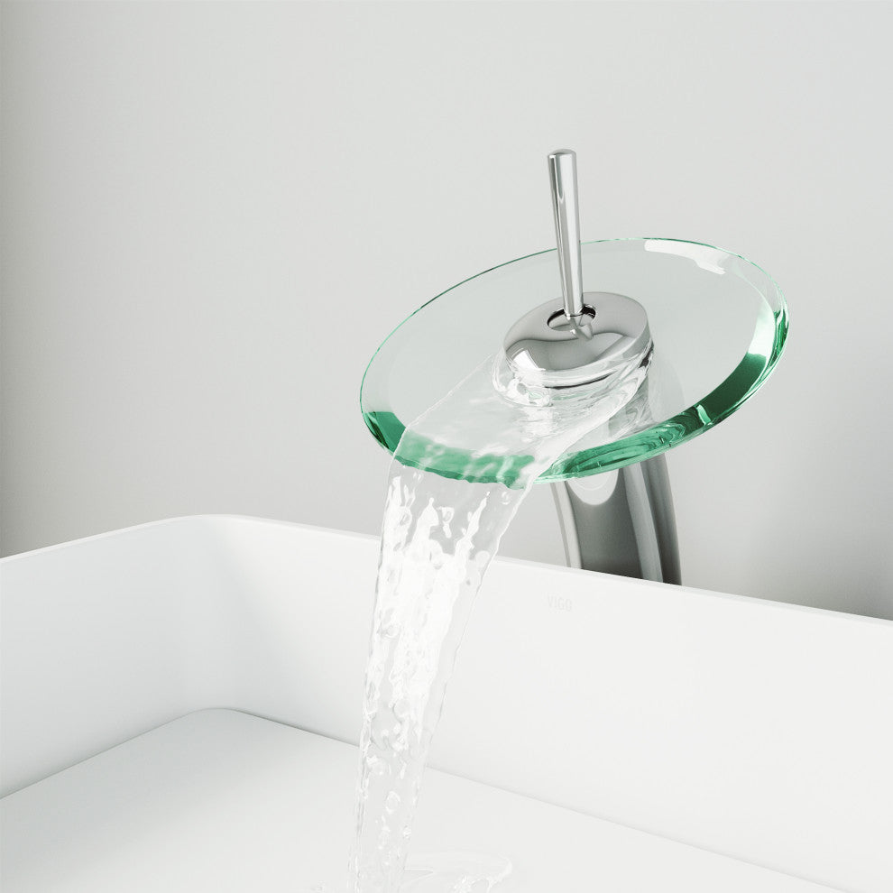 VIGO Waterfall 12" H Single Handle Single Hole Bathroom Vessel Faucet, Chrome
